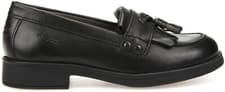 Image of Geox Agata Junior Girls Black Leather Slip On School Shoes UK1.5 EU34 J4449A