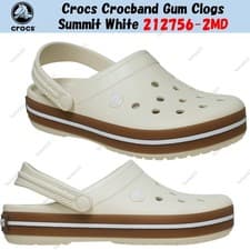Image of Crocs Crocband Gum Clogs Summit White 212756-2MD Unisex Size