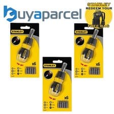 Image of Stanley Multibit Ratchet Stubby Screwdriver +Bits STA066358 0-66-358 Triple Pack