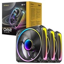 Image of Antec Orbit 120 ARGB 120mm PWM Fan Triple Pack aRGB Lighting Anti-Vibration Pads
