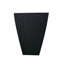 Image of Black Tall Square Plant Pot Rattan Effect Indoor Outdoor Garden Patio Front Door