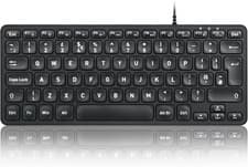 Image of Perixx PERIBOARD-432 Wired USB Keyboard, Slim Design with Big Font Keys, UK QWER