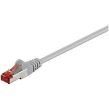 Image of Goobay 93569 RJ45 Network Cable CAT 6 S/FTP Grey Double Shielded 1m