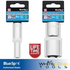 Image of BlueSpot Deep Socket 1/2" Drive 6 Point Hex Individual Chrome CrV Choose Size