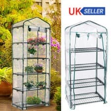 Image of 4 / 5 Tier Mini Greenhouse Outdoor Garden Plants Grow Green House with PVC Cover