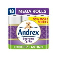 Image of Andrex Ultimate Quilts Mega Toilet Roll - 2pk x 9 Mega Rolls - 18 Rolls