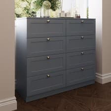 Image of 8 Drawer Chest of Drawers Modern Bedroom Furniture Shaker Style Matt Grey