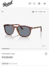 Image of Persol Sunglasses 3019S 96/56 Terra Di Siena Light Blue