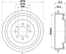 Image of Mintex MBD043 Rear Brake Drum Fits Nissan Renault 21 25 30 Clio Espace Express