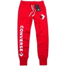 Image of Converse Street Chevron Sweat Pants Ladies Joggers Warm Fleece Slim Red/White