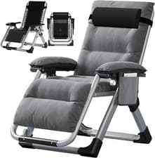 Image of SLSY Zero Gravity Lounge Chair Recliner Folding Patio Lawn Chaise Reclining200kg
