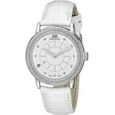 Image of 88 RUE DU RHONE WHITE DIAL DIAMONDS WHITE LEATHER WOMEN'S WATCH 87WA120018 NEW