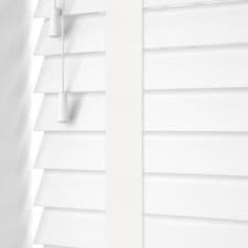 Image of WHITE FAUX WOOD TAPED VENETIAN WOODEN BLIND - MADE TO MEASURE - 5 YEAR GUARANTEE