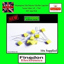 Image of 10x Polypropylene Film Polyester Box Capacitor 5mm Pitch 100V Capacitors