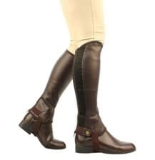 Image of Saxon Equileather Brown Half Chaps - Small Tall - FREE POSTAGE / RRP £37