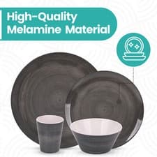 Image of 16pcs Dining Set Multicoloured Crockery Dinner Plates Side Plates Bowls Beakers