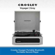 Image of Crosley Voyager Bluetooth Turntable Vinyl Record Player Vintage 3 Speed CR8017B