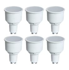Image of Crompton GU10 5.5W LED Long Barrel COB 2700k Warm white Lamp Part 13452 6 Pack