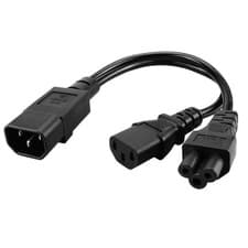 Image of New IEC320-C14 TO C13+C5 Outlet AC Power Adapter Cord 1-to-2