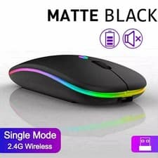 Image of RGB LED Wireless Mouse Rechargeable Optical Silent Mice USB For PC Laptop UK