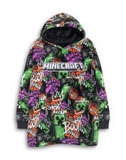 Image of Minecraft Multicoloured Creeper Blanket Hoodie Boys
