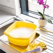 Image of ADDIS 9.5L PLASTIC RECTANGULAR LARGE WASHING UP BOWL/BASIN - YELLOW LEMON 509770