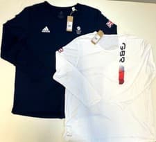 Image of Adidas Training Shirt Team GB Olympic Jersey Gym White Blue XS S M L XL 2XL 3XL