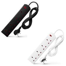Image of Desiretech Electric Extension Lead 4 Gang UK Plug 3 Pin 1/2/5/10 Meter Cable