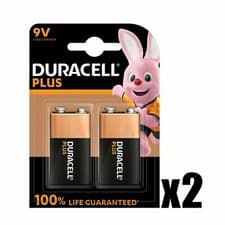 Image of 4 x Duracell Plus 9V PP3 Alkaline Batteries 1.5V 6LR61