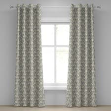 Image of Floral 2-Panels Eyelet Curtains Blooming Feminine Design