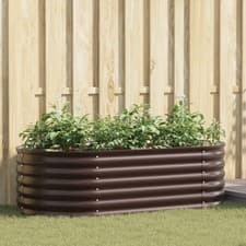 Image of Garden Raised Bed Brown 160x80x44 cm Galvanized Steel vidaXL