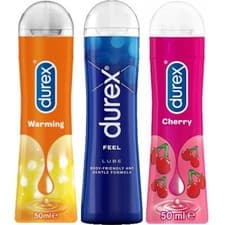 Image of Durex Lubricant Value Pack 4 - 3 x 50ml Pack - Durex Warming, Feel & Cherry
