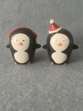 Image of Salt And Pepper Shakers Christmas Penguin Ceramic Shakers Cruet Set pots New