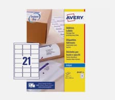 Image of Avery Inkjet (PACK OF 525) Address Labels 21 Per Sheet White J8160-25 +24h Del