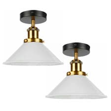Image of 2 Pack Vintage Conical Flush Mount Ceiling Light with E27 Holder