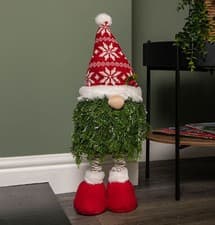 Image of 76cm Red and White Christmas Tree Gonk with Snowflake Hat and Extendable Legs
