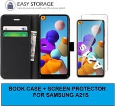Image of Samsung Galaxy A21s Case Cover +Tempered Glass Screen Protector For Samsung A21s