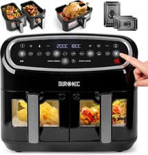 Image of Duronic XXL Air Fryer AF34 BK 10L Digital Family Size Air Fryers Oil Free Triple