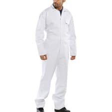 Image of Beeswift Click Boilersuit Cotton Drill White 38 CDBSW38