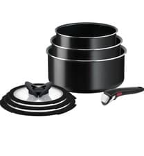 Image of Tefal Ingenio Easy On 7 Piece Non-Stick Saucepan Set 16/18/20cm Glass Lid All Ho