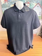 Image of Tommy Hilfiger Men’s Black Polo Shirt XXL Regular Fit Cotton BNWT RRP £70