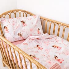 Image of Baby Girl COT Bedding Set wit 2 fitted sheets  - Pure Cotton,