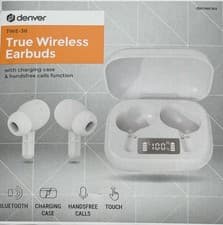 Image of NEW DENVER TRUE WIRELESS EARBUDS IN CHARGING CASE TWE-48W WHITE