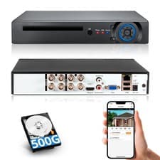 Image of 8 Channel Security DVR Recorder with 500G HDD, 8CH Hybrid 6-in-1 CCTV DVR for