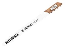 Image of Faithfull FAIJBT101B Jigsaw Blades T Shank For Wood T101B Pack 5