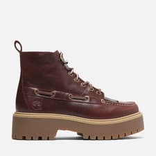 Image of Timberland Women's Stone Street Platform Kiltie Leather Boot Dark Red