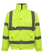 Image of Hi Vis Viz Bomber Jacket High Visibility Safety Workwear Security Jackets Coat