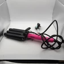 Image of Cosmopolitan Triple Wave Curler Hair Styler Ceramic Plates 3 Barrel Pink & Black
