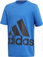 Image of Boys Adidas T shirt Big Logo Junior Top Blue