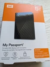 Image of WD WDBPKJ0050BBK My Passport 5TB Portable Hard Drive - Black New!